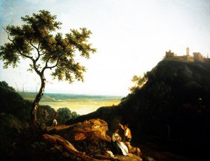 Paysage gallois avec personnages