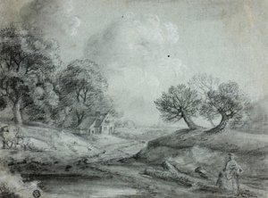 Paysage avec femme et vaches (recto); Esquisse d