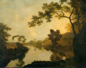 Vue de rivière avec des figures sur la rive, vers 1760