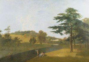 Vue sud de Wilton House, à travers le Nadder