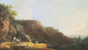 La Grande Cascade et Villa de Mécène à Tivoli - Richard Wilson