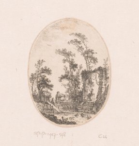Étang aux canards avec quelques arbres autour - Richard de Saint Non