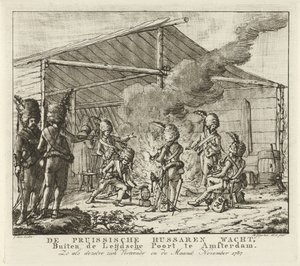 Les hussards prussiens à la porte de Leyde à Amsterdam, 1787