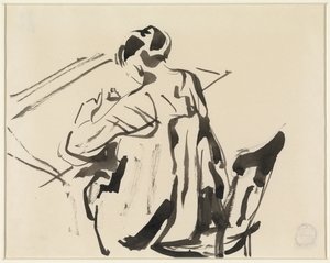 Femme écrivant, vue de dos - Rik Wouters