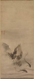 Poisson et rocher, poisson et algue, 16ème siècle