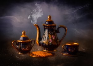Service à thé bleu « Steaming » - Rob Ryan