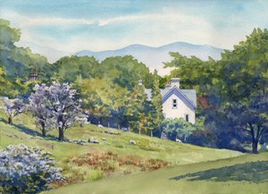 Printemps dans la région des lacs, 2016 (aquarelle sur papier)