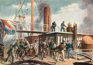 Le Great Eastern récupérant le câble atlantique perdu - Robert (after) Dudley