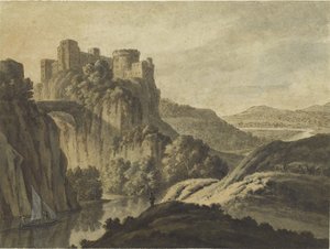 Paysage fluvial avec un château sur un escarpement, 1780 - Robert Adam