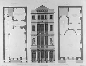 Élévation du British Coffee House, gravé par Robert Blyth, 1778 - Robert Adam