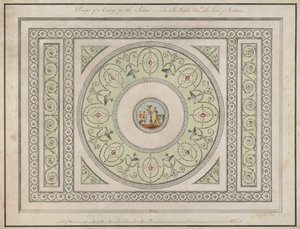 Headfort House, Irlande : Plafond du salon - Robert Adam