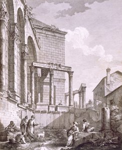 Vue latérale du temple de Jupiter, pub. 1764