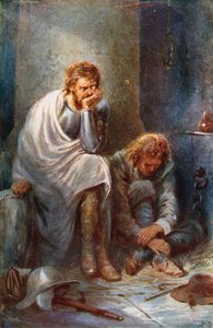 Les pèlerins au château de Doubting (lithographie couleur) - Robert Ambrose (after) Dudley