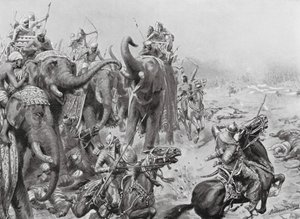 Babar introduit les canons de campagne à Panipat - Robert Ambrose Dudley