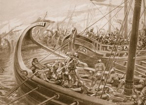 La flotte phocéenne défait les Carthaginois, illustration de 