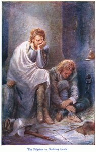 Les Pèlerins au château du doute, extrait de The Pilgrims Progress publié par John F Shaw & Co, vers 1900 - Robert Ambrose Dudley