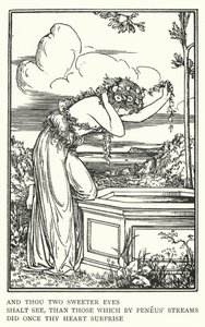 Et tu verras deux yeux plus doux que ceux qui, par les ruisseaux de Pénée, ont autrefois surpris ton cœur - Robert Anning Bell