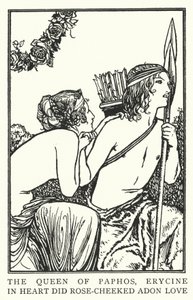 La Reine de Paphos, Erycine, aimait de tout cœur Adon aux joues roses - Robert Anning Bell