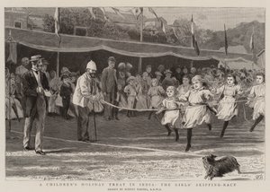 Une fête pour enfants en Inde, la course de saut à la corde des filles - Robert Barnes
