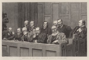 Croquis dans les Cours royales de justice, un jury spécial