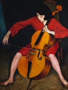 Femme jouant du violoncelle - Robert Bereny