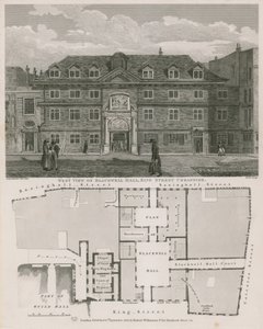 Vue ouest de Blackwell Hall, King Street, Cheapside - Robert Blemell Schnebbelie