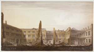 Blackwell Hall pendant la démolition, City de Londres, 1819 - Robert Blemmell Schnebbelie