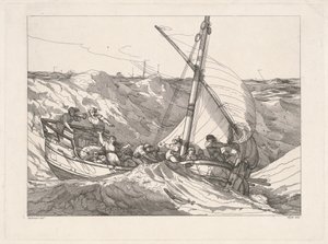 Bateau dans une tempête en mer - Robert Blyth, after John Hamilton Mortimer
