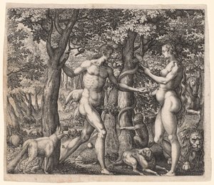 Adam et Ève, fin des années 1500 - Robert Boissard