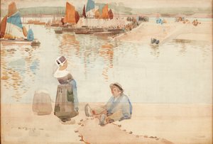 Figures sur le Mur du Port, Bretagne - Robert Brough