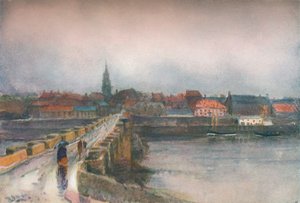 Un jour de pluie, vieux pont de Berwick - Robert Buchan Nisbet