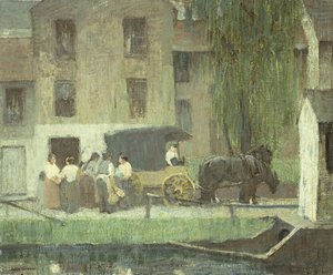Le chariot du colporteur sur le canal, New Hope - Robert C. Spencer