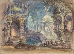 Pavillons fantastiques dans une grotte