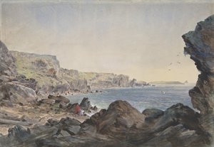 Baie de Foilhummerum, Valentia, vue vers la mer depuis le point où le câble... - Robert Charles Dudley
