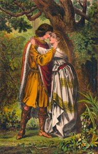 Posthumus. Ma reine ! Ma maîtresse ! Ô dame, ne pleurez plus. Cymbeline : Acte I, Scène I, c1875 - Robert Charles Dudley