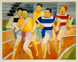 Les coureurs - the runners ... (peinture sur toile)