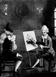 Le peintre de macaroni, ou Billy Dimple posant pour son portrait, 1770 - Robert Dighton