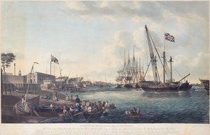 Vue du chantier naval royal à Deptford, vers 1789