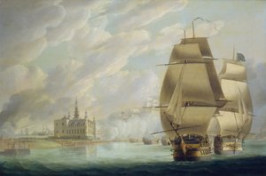 Nelson forçant le passage du détroit, 30 mars 1801, avant la bataille de Copenhague - Robert Dodd
