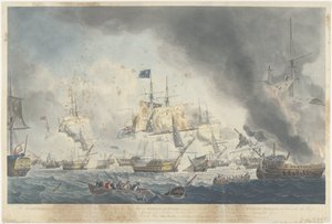 Bataille de Kamperduin (1797) : défaite de la flotte batave - Robert Dodd
