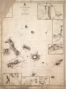 Carte des îles Galápagos relevée lors du voyage du HMS 
