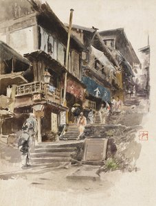 Une rue à Ikao, Japon II, 1890 - Robert Frederick Blum