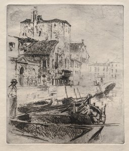 Canal vénitien et bateaux, n° 8, 1800s - Robert Frederick Blum