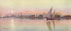 Le Caire depuis le fleuve - Soir, vers 1880