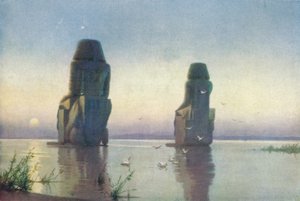 Les colosses de Thèbes - Lever de lune, vers 1880, 1904 - Robert George Talbot Kelly
