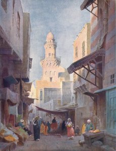 La Gamalieh et la mosquée du sultan Babaas, Le Caire - Robert George Talbot Kelly
