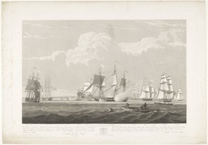 Départ de douze navires marchands néerlandais du port de Portsmouth, 1833 - Robert Havell (II)