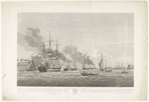 Départ de douze navires marchands néerlandais du port de Portsmouth, 1833 (plaque 2) - Robert Havell (II)