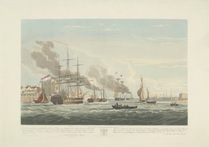 Départ de douze navires marchands néerlandais du port de Portsmouth, 1833 (plaque 2) - Robert Havell (II)