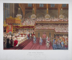 Banquet de couronnement du roi George IV, Westminster Hall, Londres, 1821 1824 - Robert Havell
